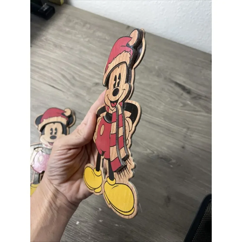 Mickey Mouse Hallmark Signature Disney Collectable Wooden Image Set Of 2